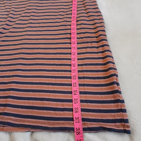 Pact Women's Size XL Harvest Striped Avery Blue Orange Cotton T-Shirt Dress - Picture 13 of 13